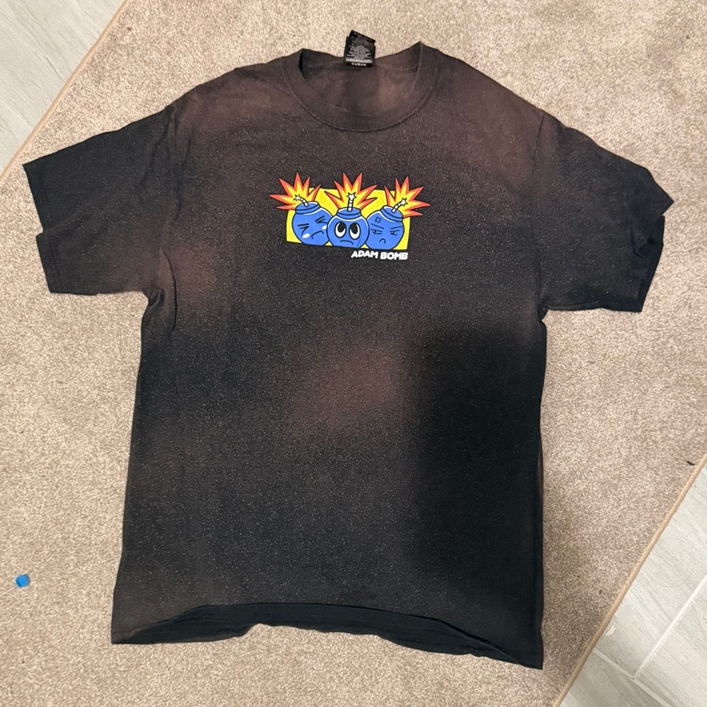 Adam Bomb Black Graphic T-Shirt with Colorful Design